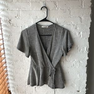 Business Casual Wrap Top
